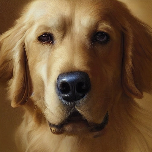Diamond painting Golden Retriever hond close up