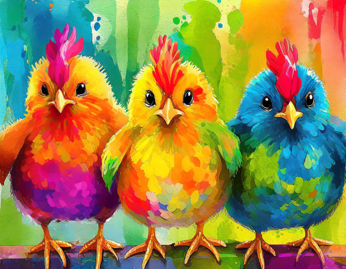 Diamond painting pasen kippen tussen bloemen | Painting Diamonds Diamond painting pasen kippen tussen bloemen | Painting Diamonds