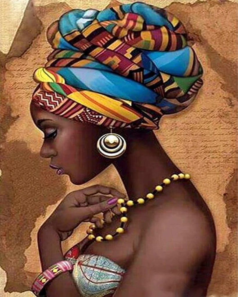 Diamond painting Afrika vrouw