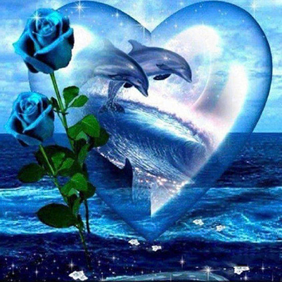 diamond painting dolfijnen hart