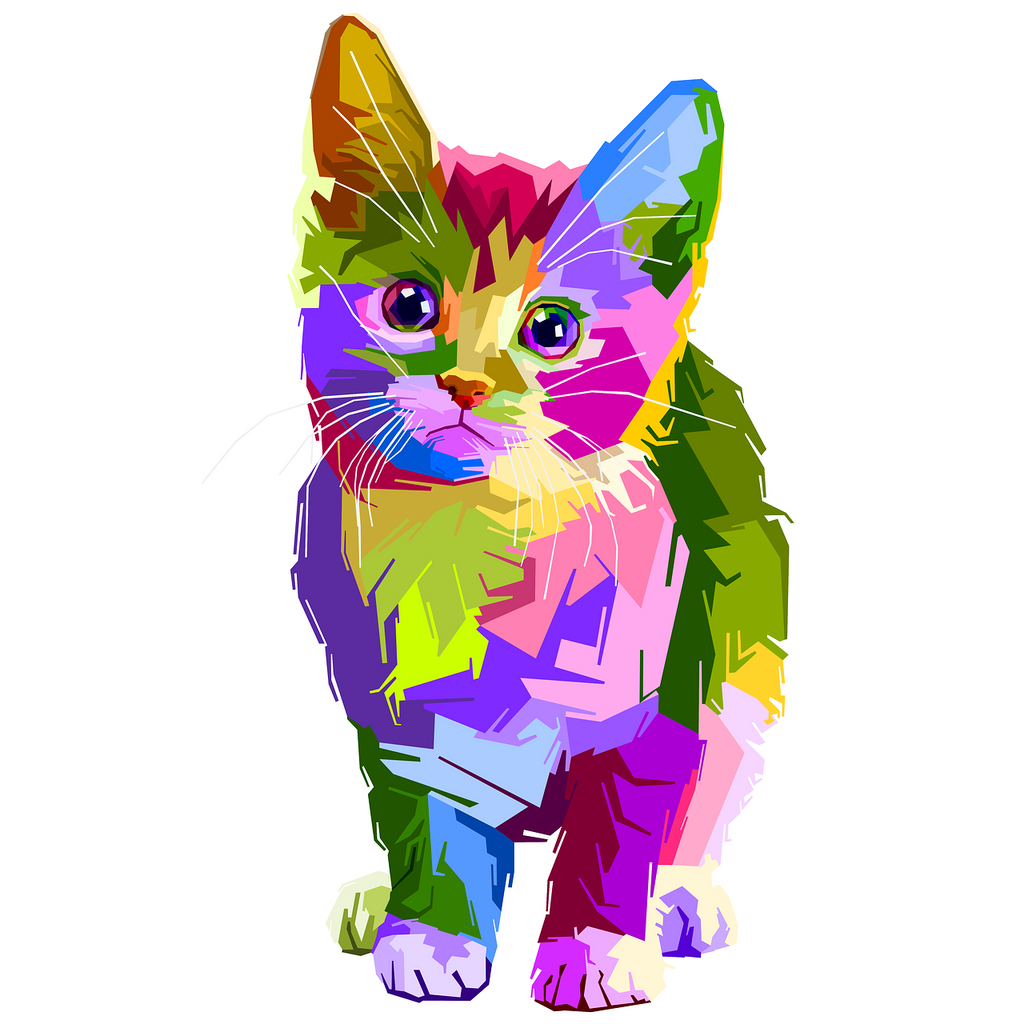 diamond painting kat kleurrijk