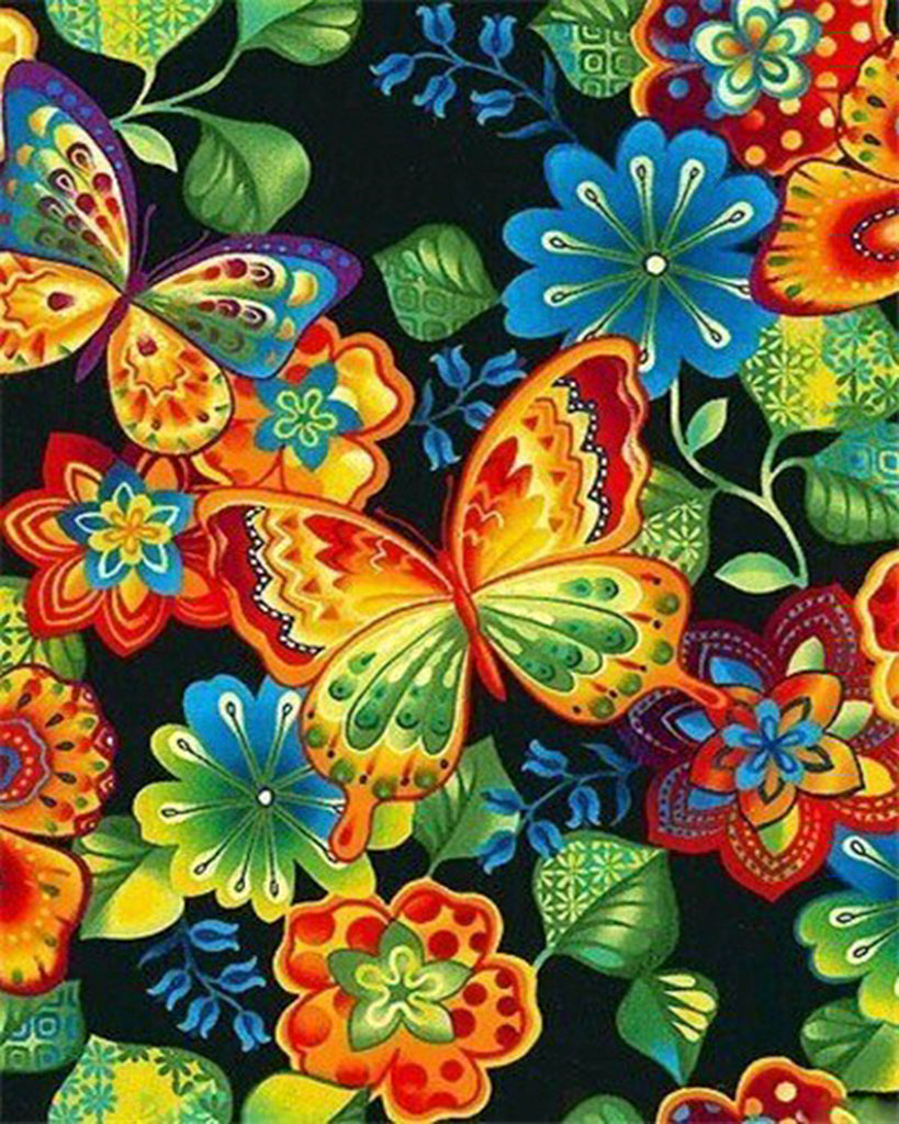 Diamond painting kleurrijke vlinders