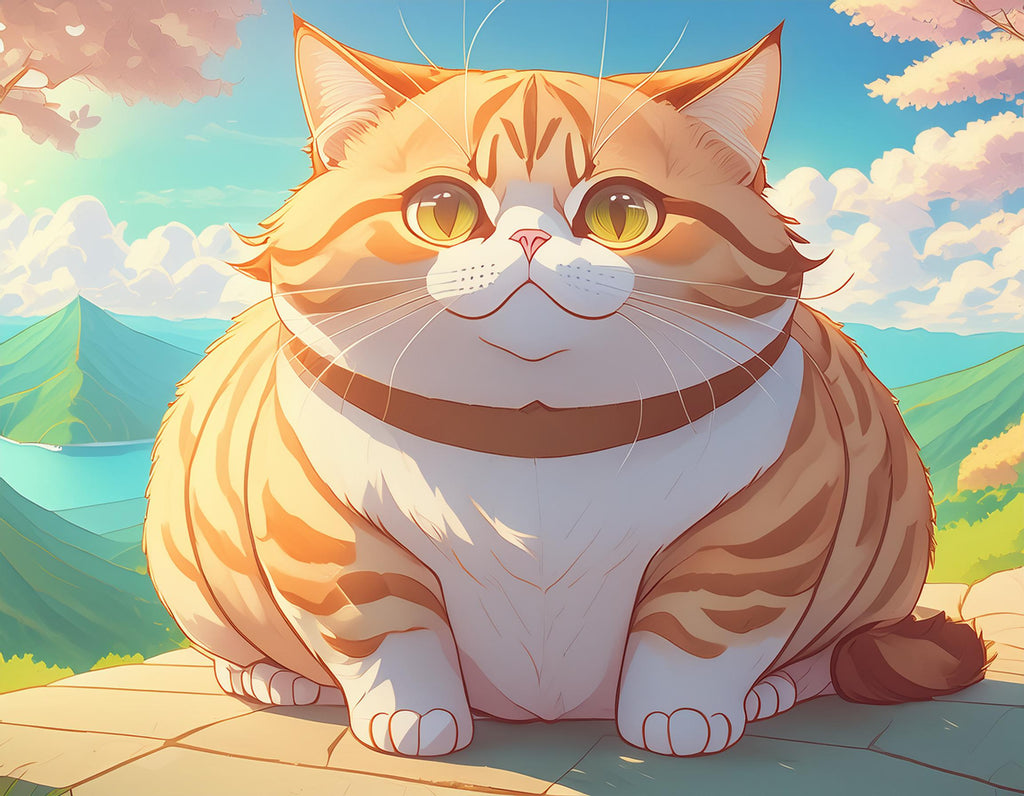 diamond painting dikke kat