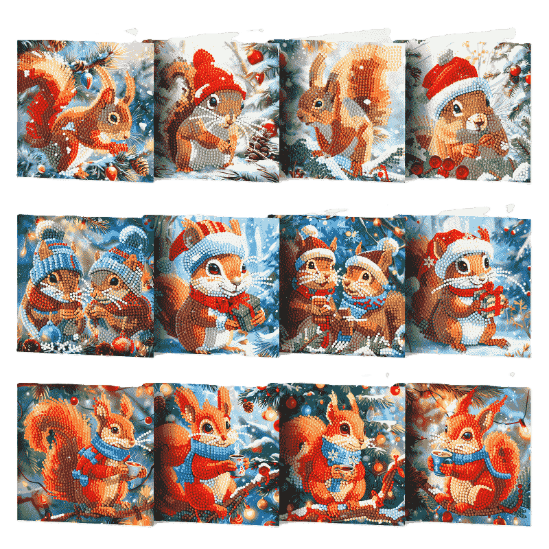 diamond painting kerstkaarten eenkhoorns
