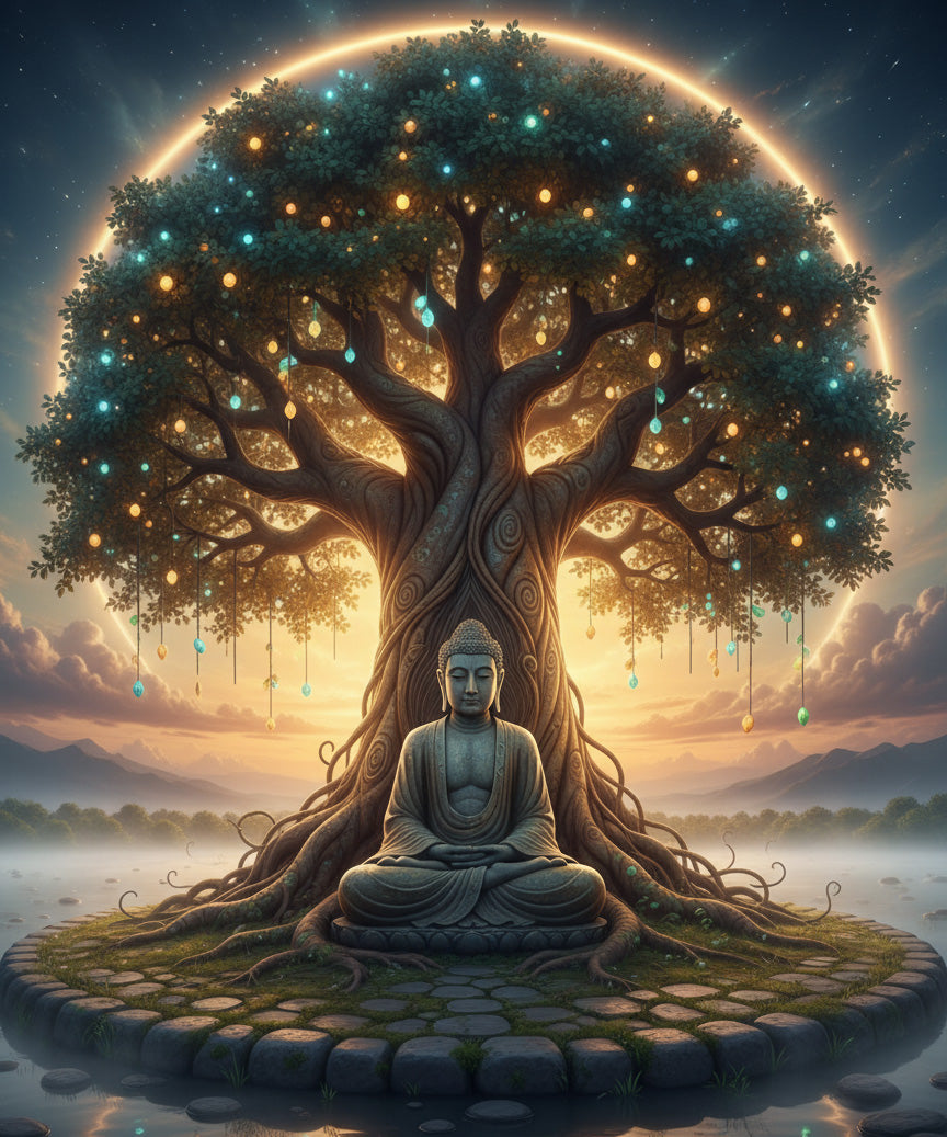 Buddha (Boeddha) Boom Oranje Diamond Painting Buddha (Boeddha) Boom Oranje Diamond Painting