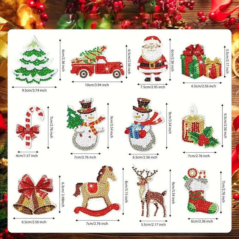 diamond painting sleutelhanger kerst