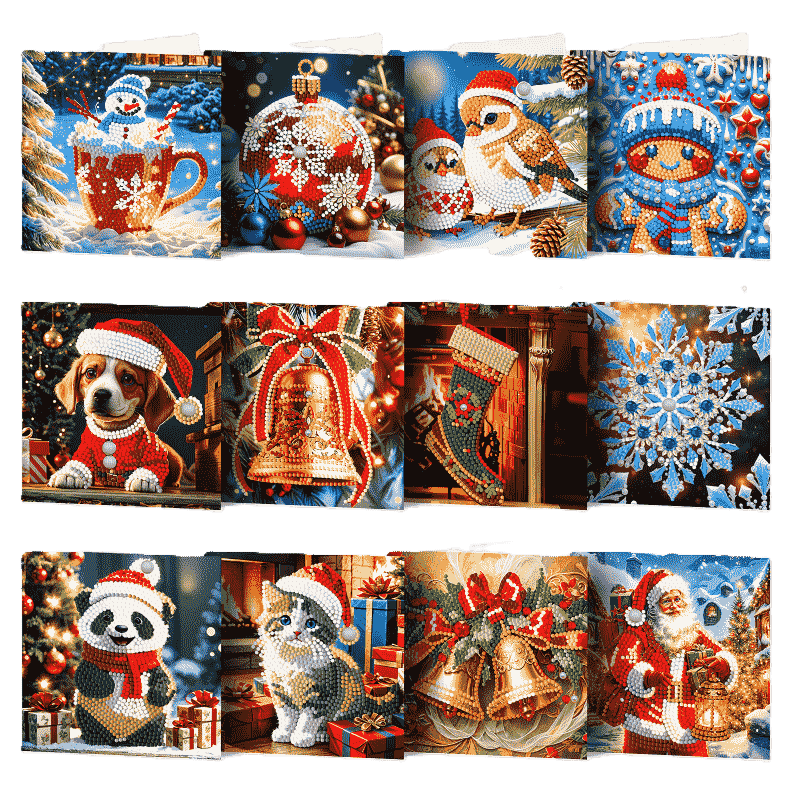 Diamond painting kerstkaarten