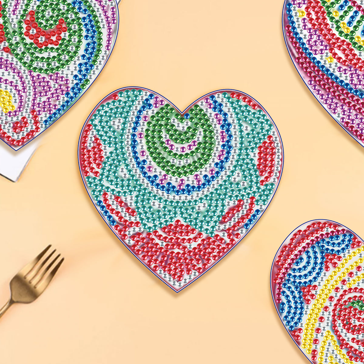 Diamond Painting Onderzetters Set 8 Stuks Met Kattenpatroon - Creatieve Knutselset