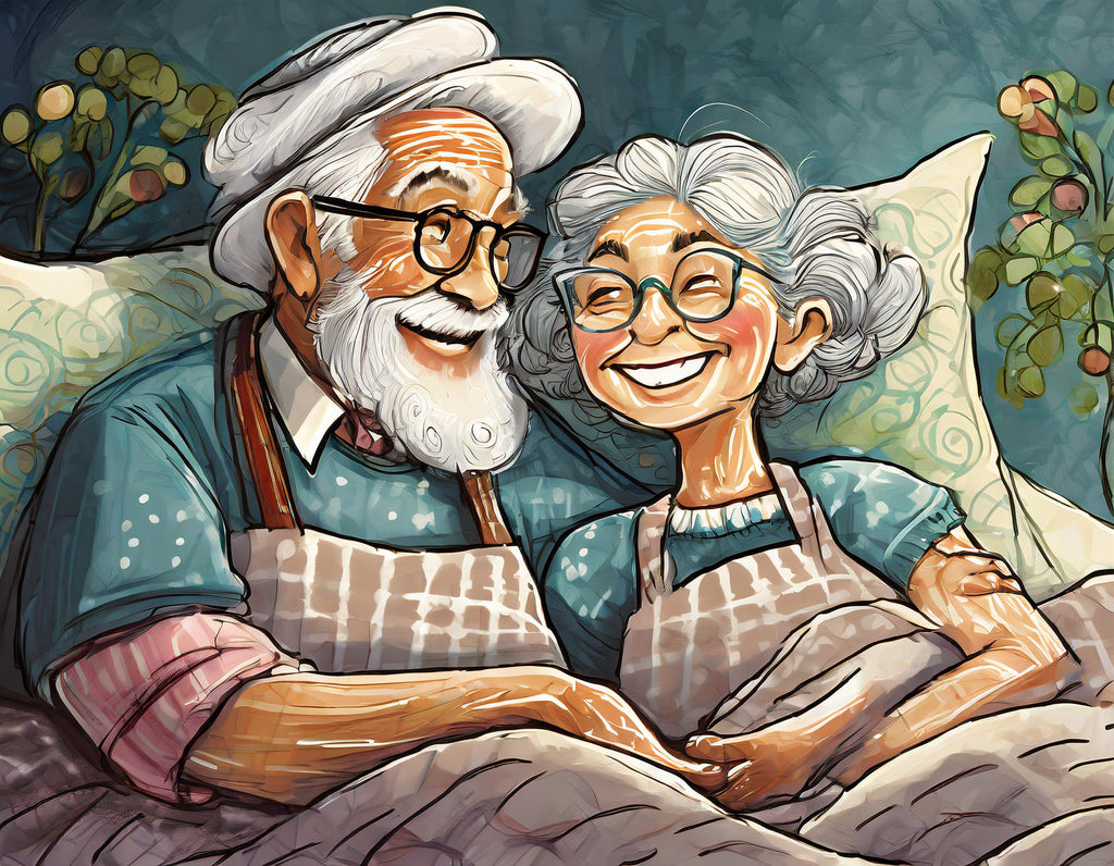Diamond painting opa en oma in bed