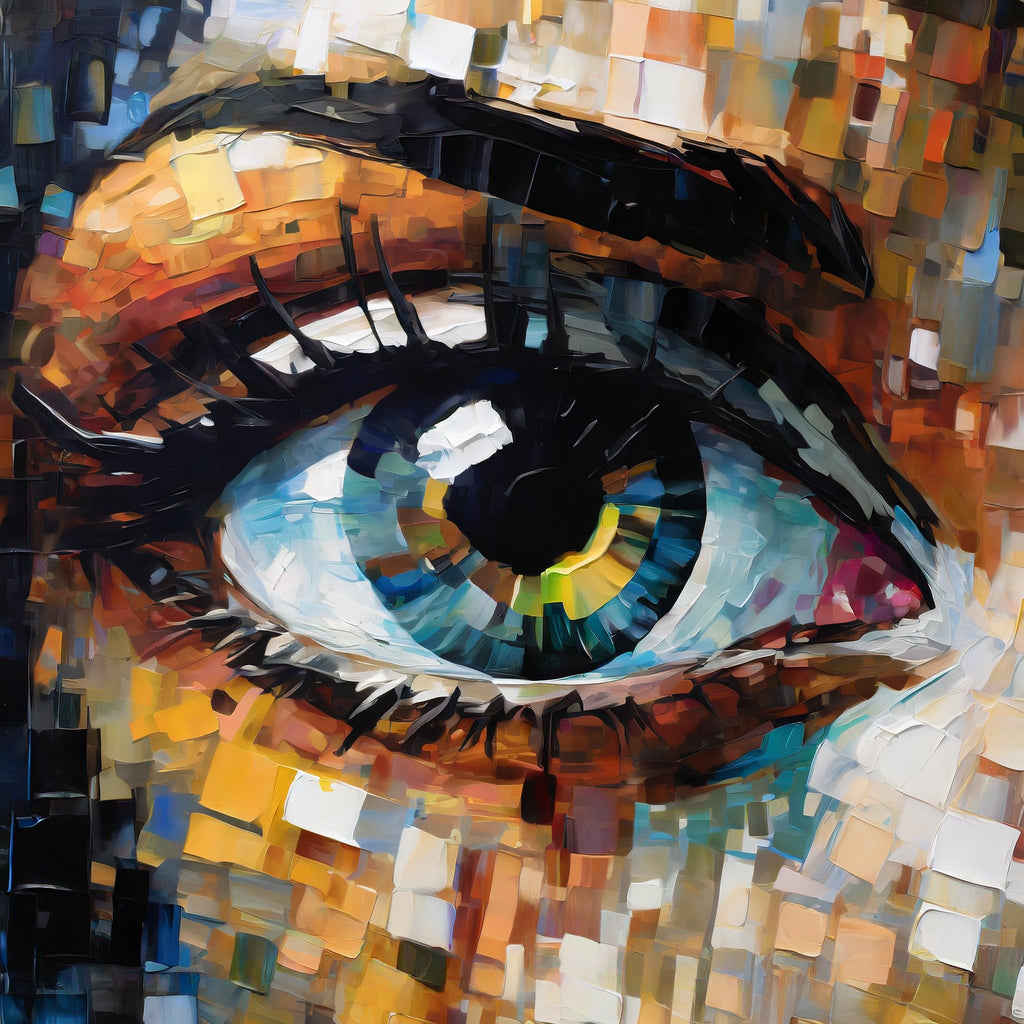 Diamond painting van mooi vrouwelijk oog