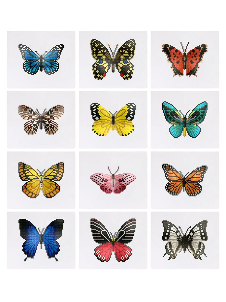 Diamond painting vlinderset mini 12 stuks