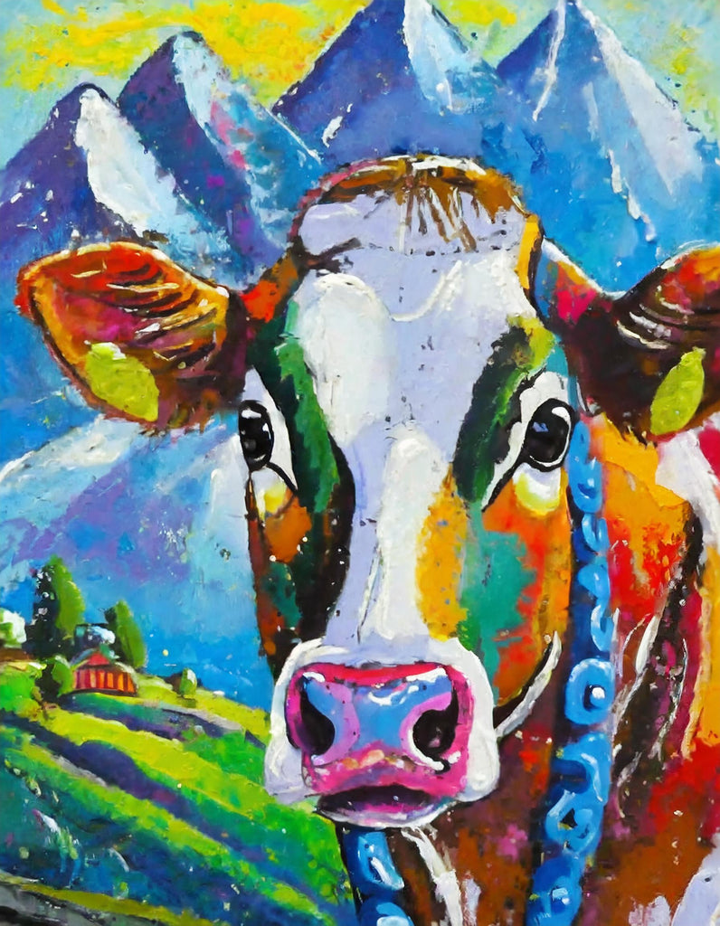 diamond painting vrolijke koe