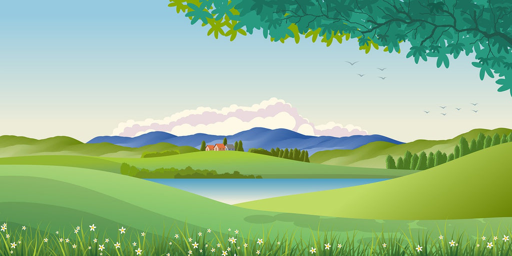 Diamond painting illustratie landschap