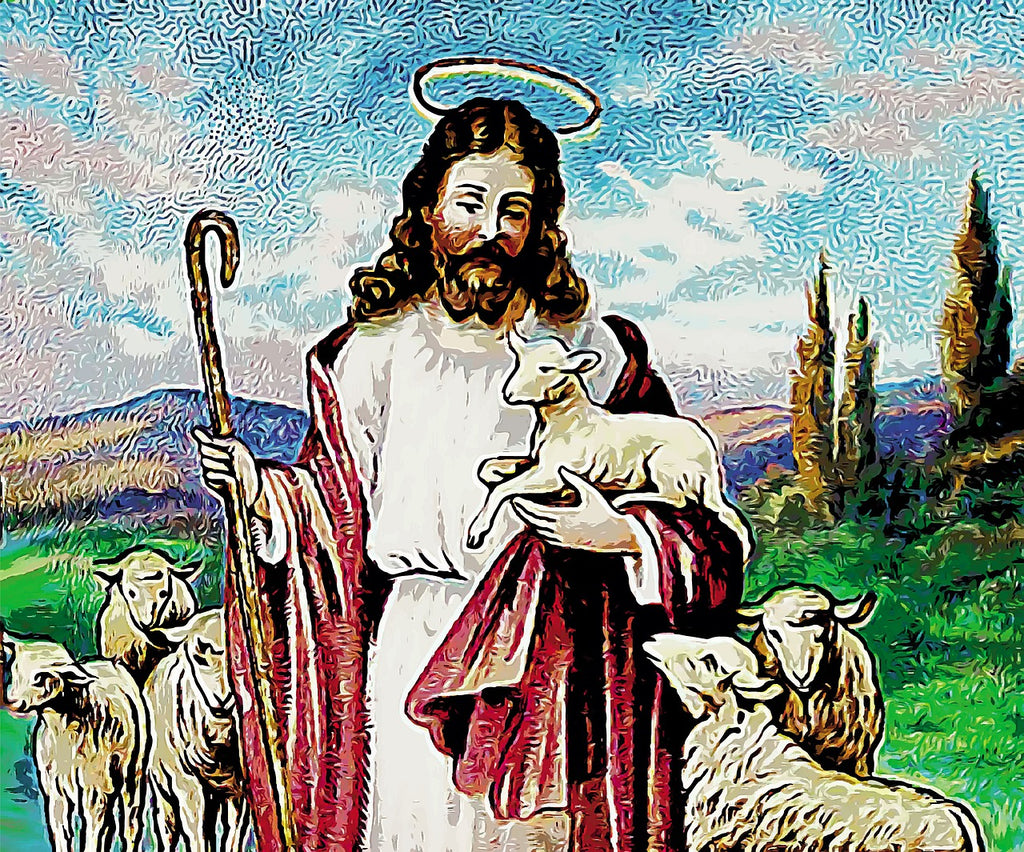 diamond painting jezus met schapen