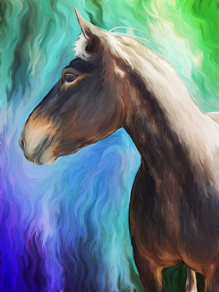 Diamond painting kleurrijk paard kunst