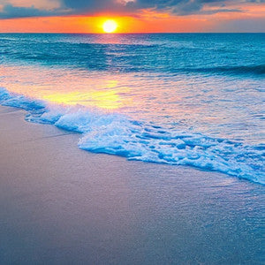 Diamond painting ondergaande zon op eiland