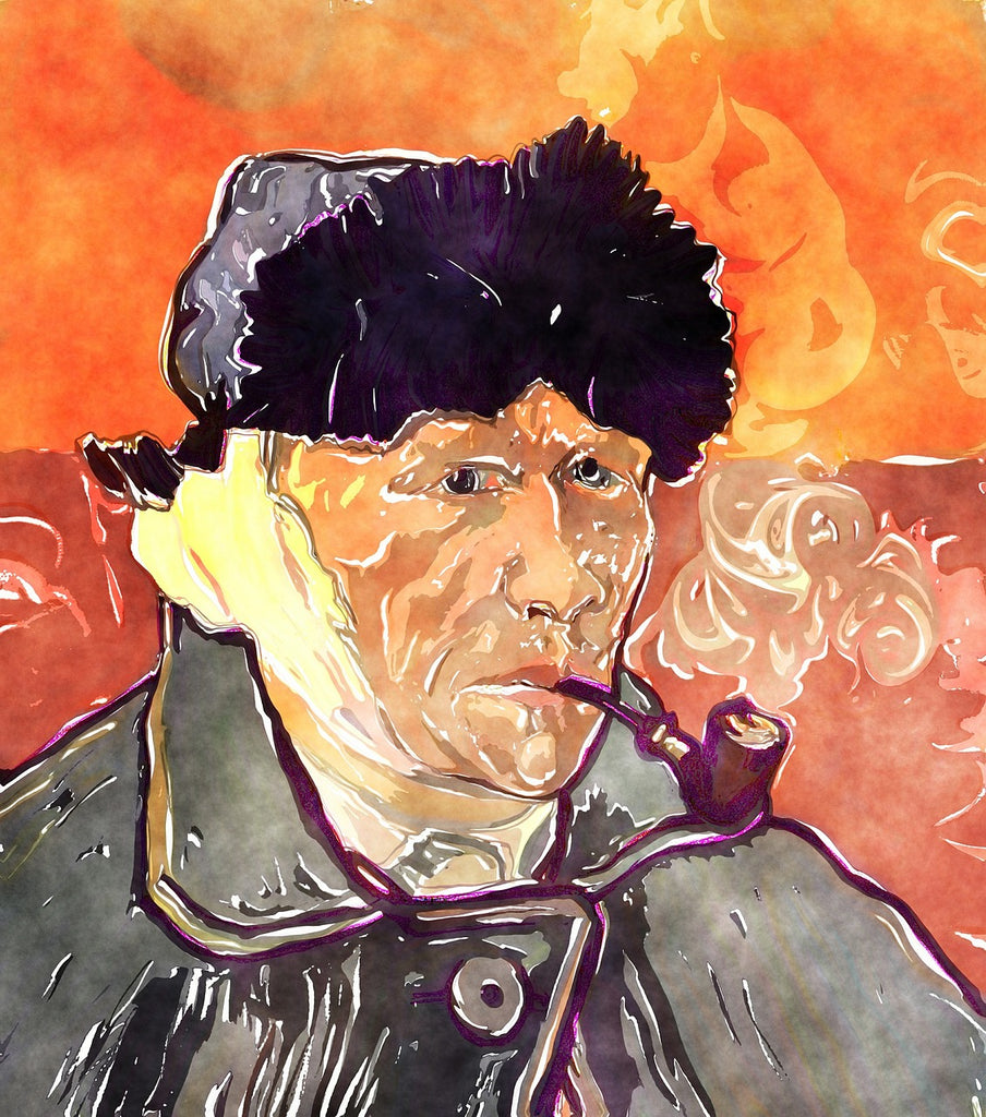 Diamond painting portret man rookt vincent van gogh