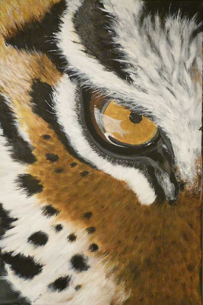 Diamond painting tijger close up