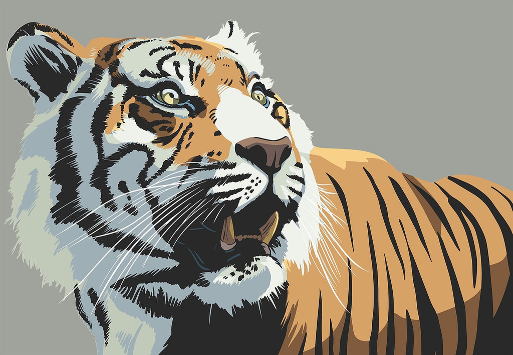 Diamond painting tijger illustratie