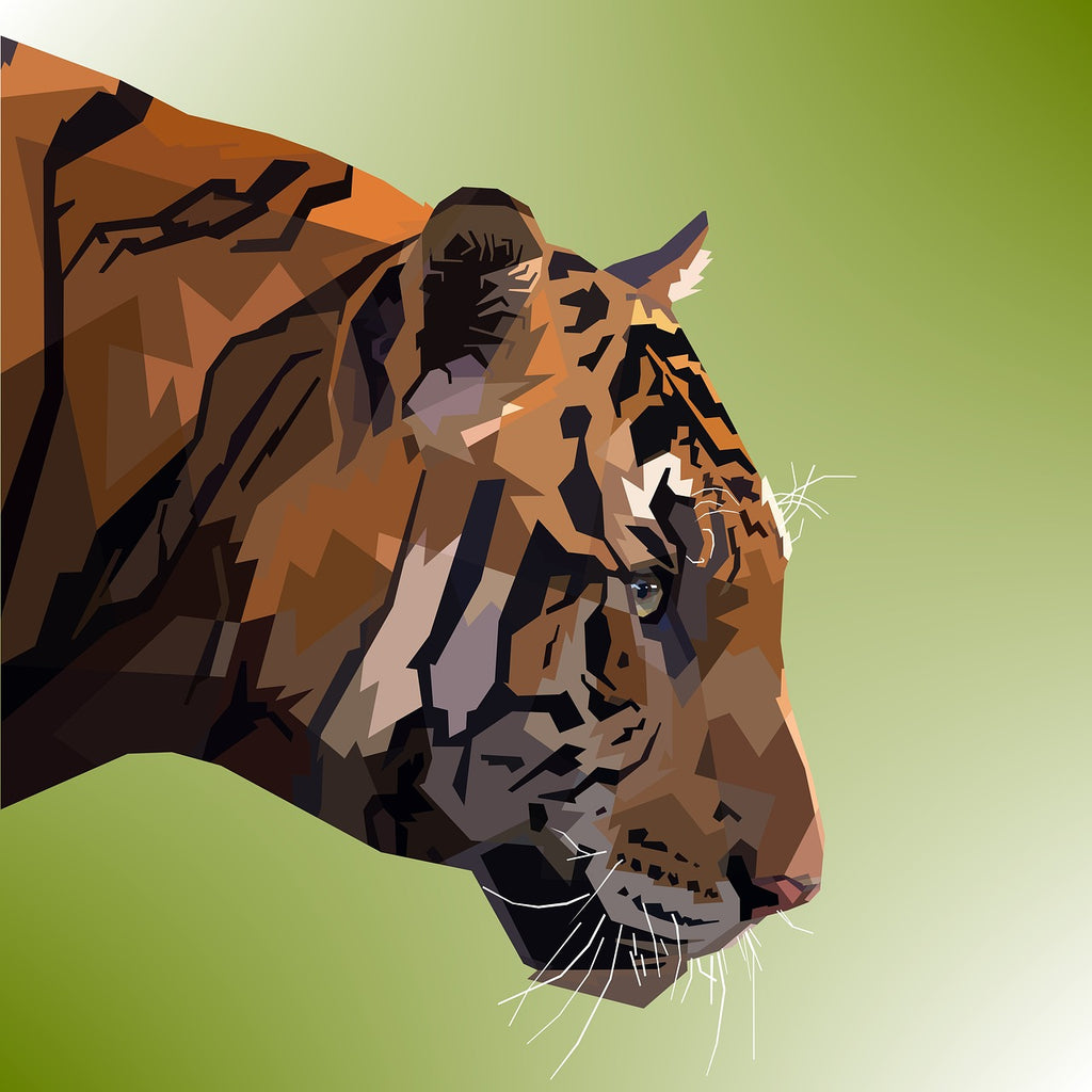 Diamond painting tijger jacht ontwerp