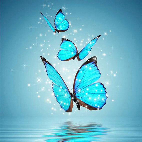 diamond painting blauwe vlinders