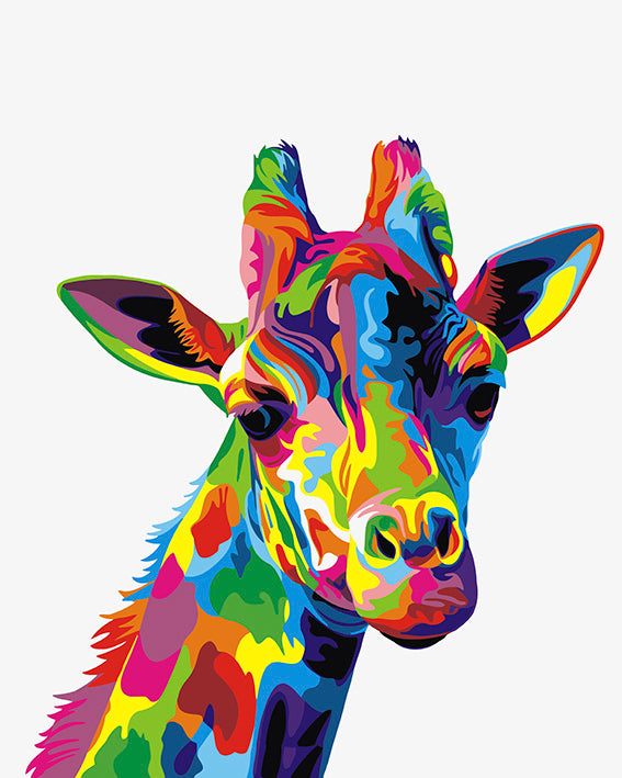 Diamond Painting giraffe kleurrijk