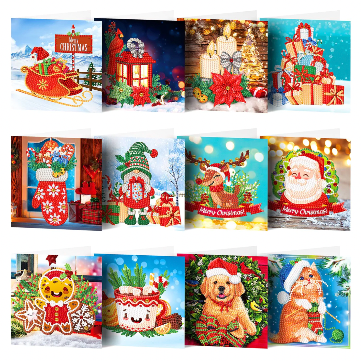 DIY 5D Diamant malerei Weihnachts karten Kits für Erwachsene 3D Pop Up Weihnacht