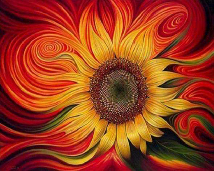 Diamond painting zonnebloem