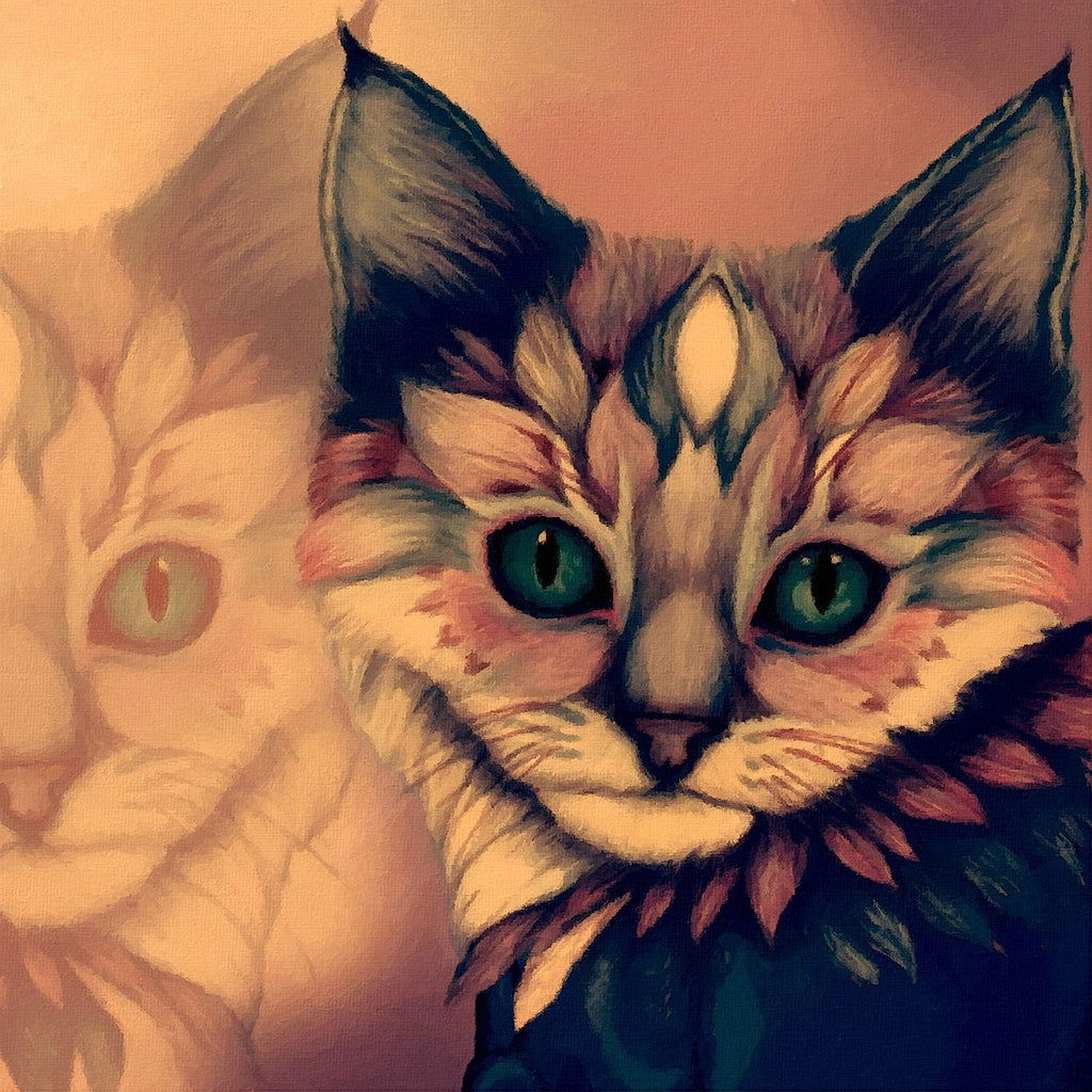 diamond painting kat spiegelbeeld