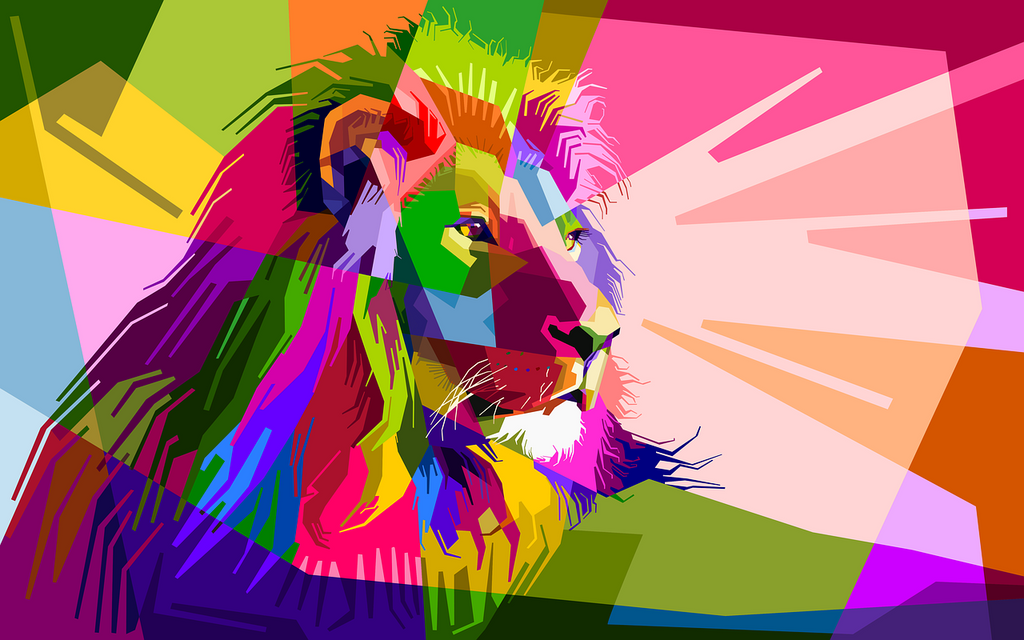 diamond painting kleurrijke leeuw kopen