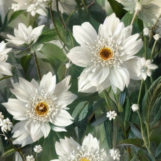 diamond painting met witte bloemen