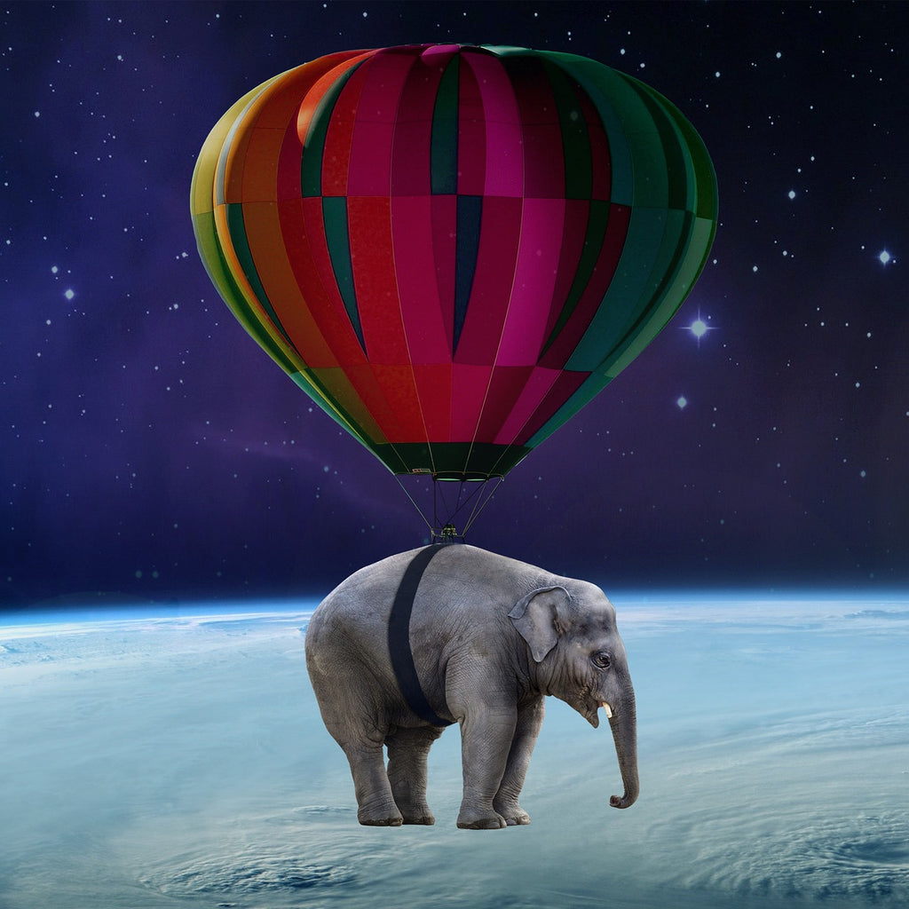 Diamond painting olifant luchtballon satelliet