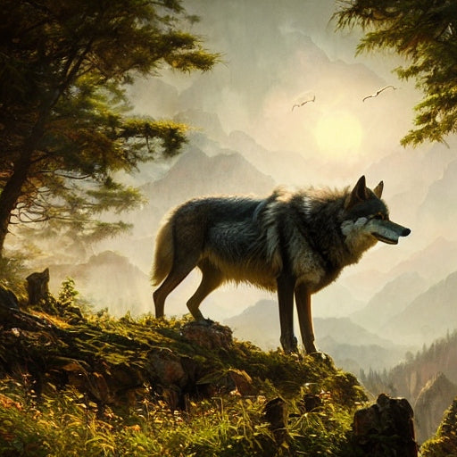 diamond painting wolf in de natuur