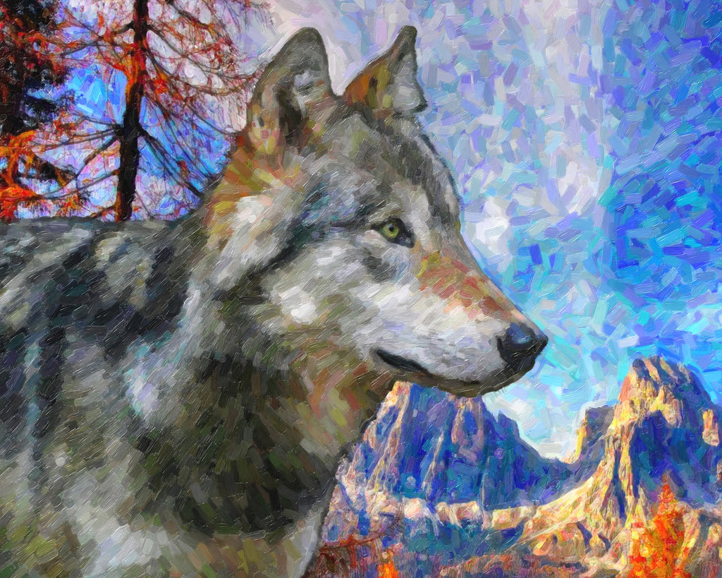 diamond painting wolf kunst