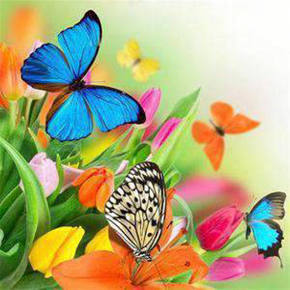 diamond painting vlinders kleurrijk
